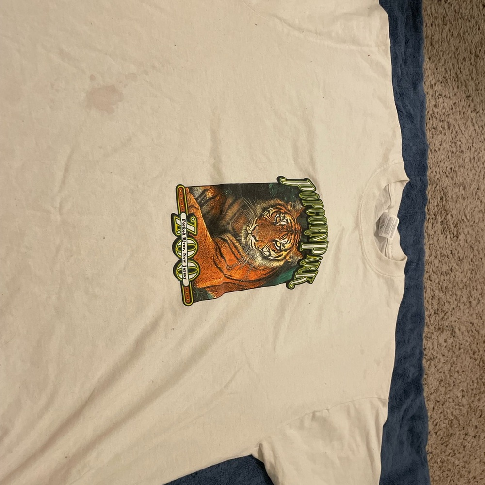White T-Shirt with Tiger Graphic